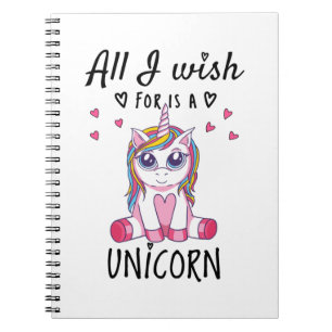 Caderno Espiral Tudo o que desejo é um Unicórnio