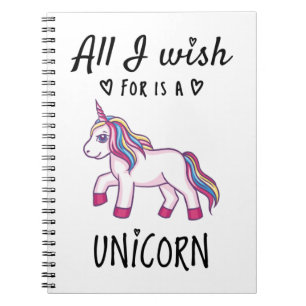 Caderno Espiral Tudo o que desejo é um Unicórnio
