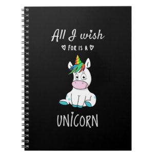 Caderno Espiral Tudo o que desejo é um Unicórnio