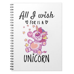 Caderno Espiral Tudo o que desejo é um Unicórnio