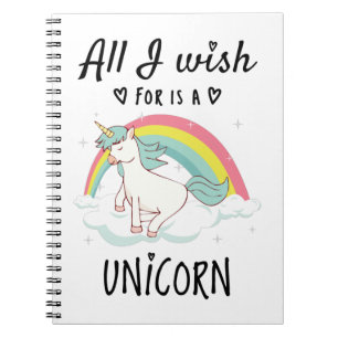 Caderno Espiral Tudo o que desejo é um Unicórnio