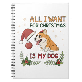 Caderno Espiral Tudo o que Quero no Natal é a Arte do Meu Cachorro