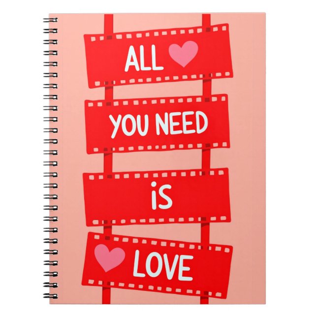 Caderno Espiral Tudo que você precisa é amor (Frente)