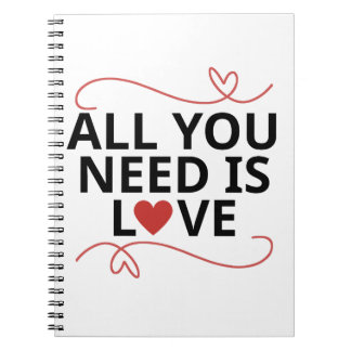 Caderno Espiral Tudo que você precisa é amor