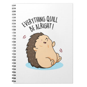 Caderno Espiral Tudo Quill Ficar Bem Punção de Ouriço Engraçado