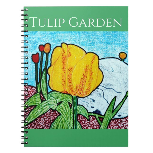 Caderno Espiral Tulipa no Jardim  (Frente)