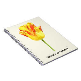 Caderno Espiral Tulipa personalizada amarela e vermelha