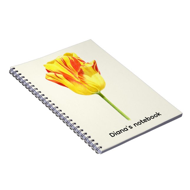 Caderno Espiral Tulipa personalizada amarela e vermelha (Lado Direito)
