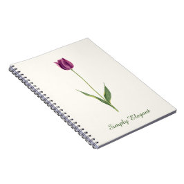 Caderno Espiral Tulipa Roxa Elegante Personalizada