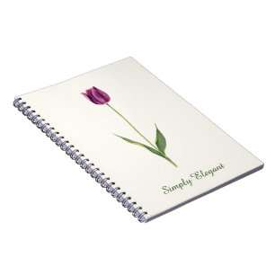 Caderno Espiral Tulipa Roxa Elegante Personalizada