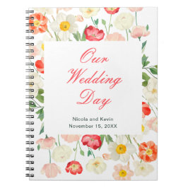 Caderno Espiral Tulipas e Daffodils - Planeador de Casamentos de p