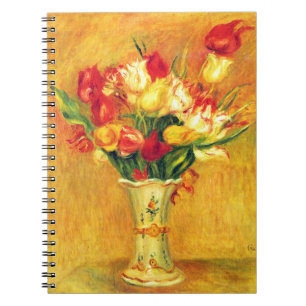 Caderno Espiral Tulipas por Pierre Renoir, Arte Impressionista Vin