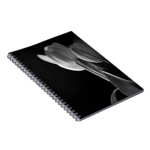 Caderno Espiral Tulipas pretas & brancas