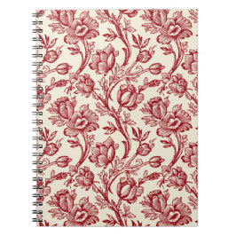 Caderno Espiral Tulipas Vermelhas e Creme Toile - Decor Nacional F