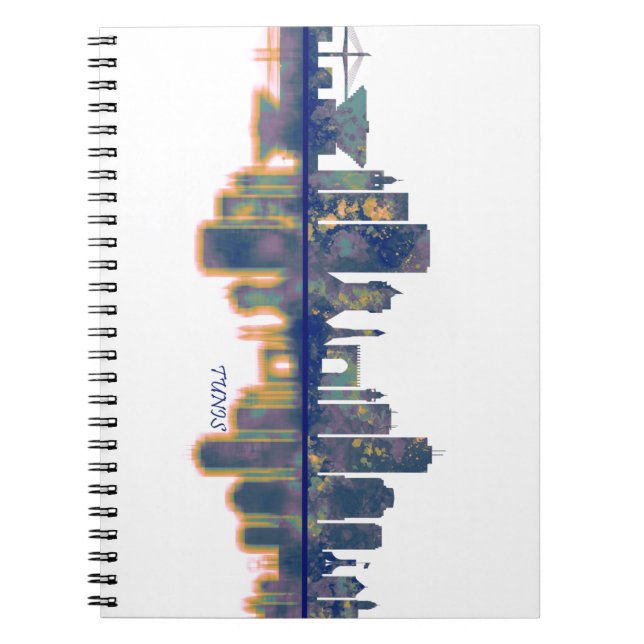 Caderno Espiral Tunis Skyline (Frente)