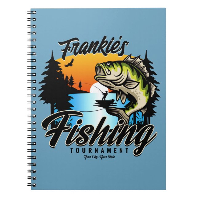 Caderno Espiral Turnê de Pesca Personalizada Truta de Anglas de Pe (Frente)
