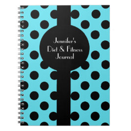 Caderno Espiral Turquesa à moda & Diário feito sob encomenda das