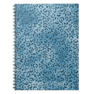 Caderno Espiral Turquesa Azul-Leopardo-Estimulante