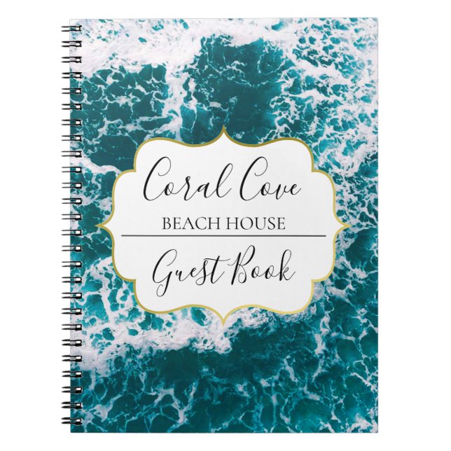 Caderno Espiral Turquesa Blue Ocean Beach Vacing Guest (Frente)