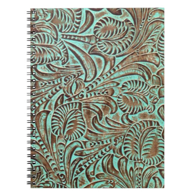 Caderno Espiral Turquesa e Chocolate Arrefecidos Impressão Ocident (Frente)