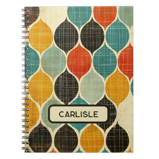 Caderno Espiral Turquesa Moderna do Século Médio Retro Turquesa Br