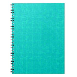 Caderno Espiral Turquesa neon texturizada.