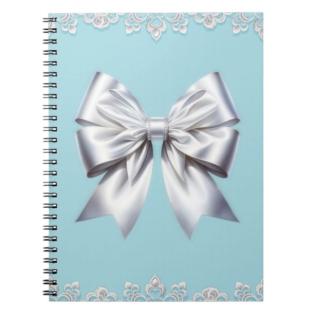 Caderno Espiral Turquesa Robin Ovo Azul Grande Arco Branco Brida (Frente)