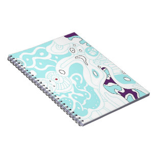Caderno Espiral "Turquesa Space" do lado esquerdo