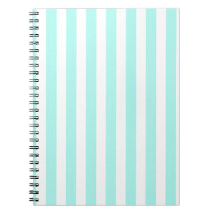 Caderno Espiral Turquesas e listras brancas de doce