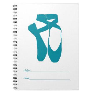Caderno Espiral Turquoise do Balé Pointe da Equipe