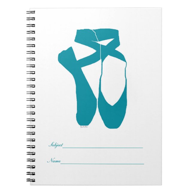 Caderno Espiral Turquoise do Balé Pointe da Equipe (Frente)