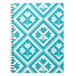 Caderno Espiral Turquoise Floral Quilt Spiral Notebook