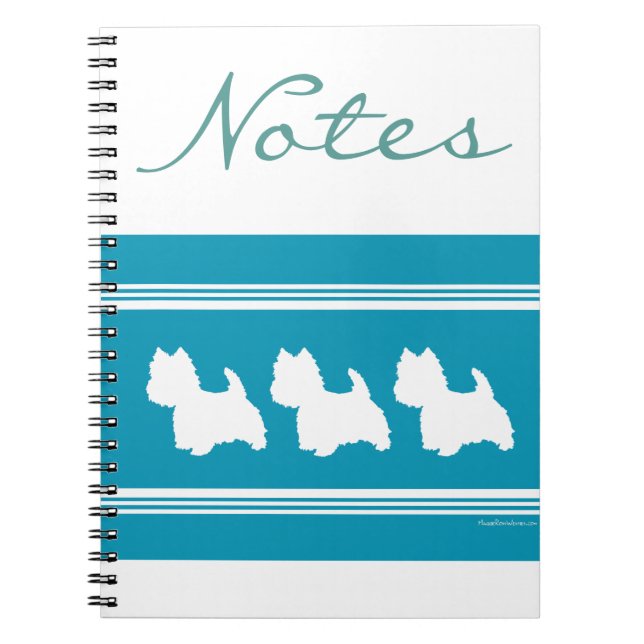 Caderno Espiral Turquoise Westies (Frente)