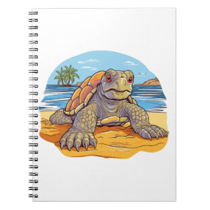 Caderno Espiral Turtle Cartoon Beach