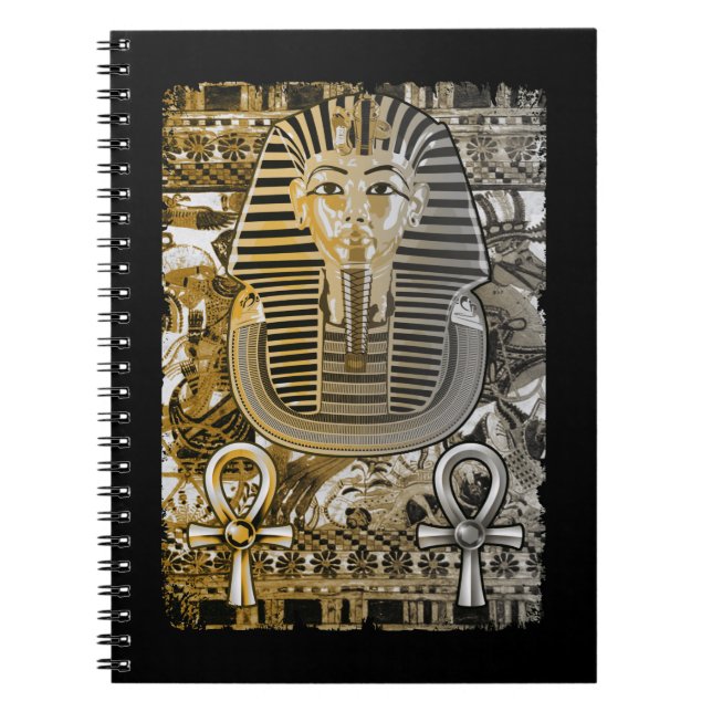 Caderno Espiral Tutankhamun Antigo Egito Faroah King Tut Ankh (Frente)