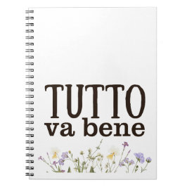 Caderno Espiral Tutto Va Bene (con fiori)