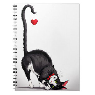 Caderno Espiral Tuxedo Cat com Coração Perigosa