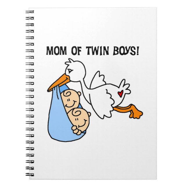 Caderno Espiral Twin Boys Mamãe Stork Gifts (Frente)