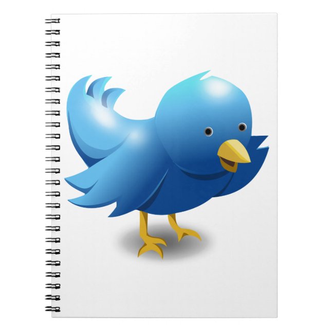 Caderno Espiral Twitter BIRD logotipo (Frente)