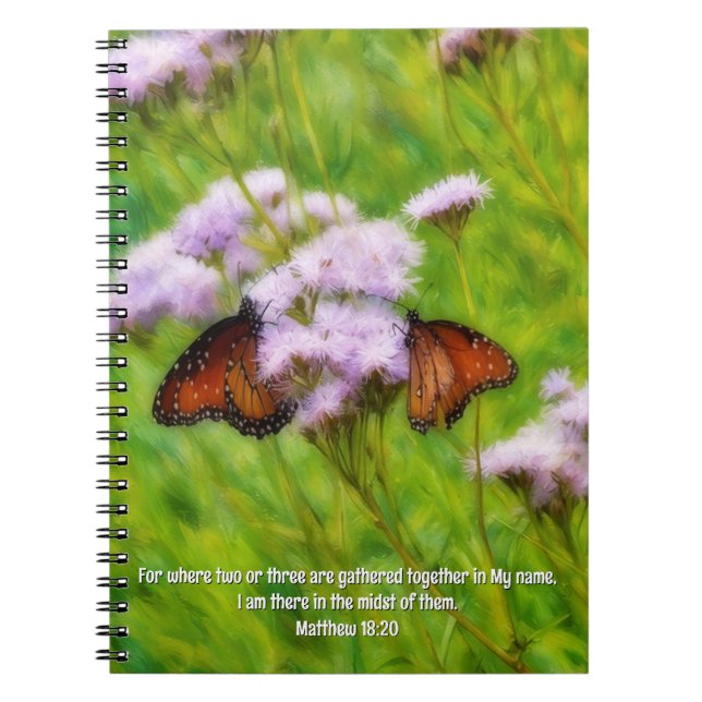 Caderno Espiral Two Butterflies Butterfly Faith Prayer Journal (Frente)