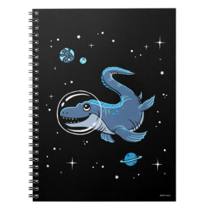 Caderno Espiral Tylosaurus azul Dinos no espaço