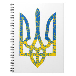 Caderno Espiral Ukrainian trident textured flag of Ukraine colors