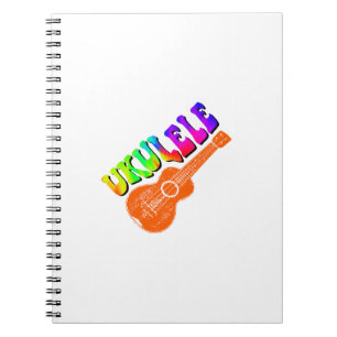 Caderno Espiral Ukulele Tie Dye Groovy Art