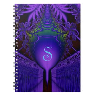 Caderno Espiral Ultraviolet Fractal Shield e Lace Monograma