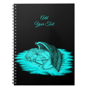 Caderno Espiral Um anjo adormecido, Design preto e verde