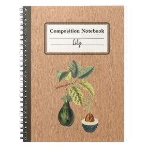 Caderno Espiral Um Avocado em uma Composição Personalizada de Rami
