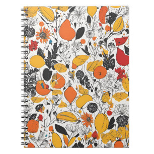 Caderno Espiral Um Bela Notebook Com Arte Botânica Abstrato