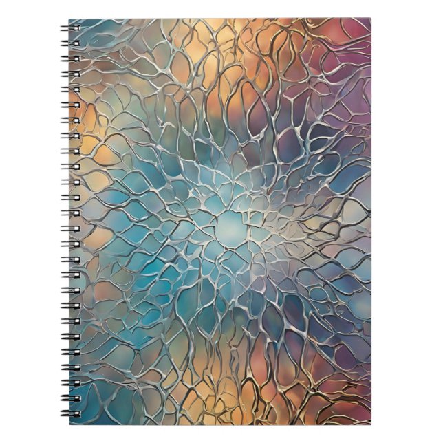 Caderno Espiral Um Bela Notebook Com Arte Metálica Abstrato (Frente)