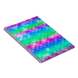 Caderno Espiral Um belo espectro de cores de sereia