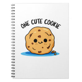 Caderno Espiral Um Biscoito Fofo Punção de Comida Divertida 